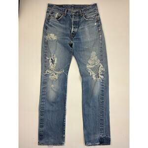 Levi’s 501 Grunge Distressed Straight Leg Jeans W33 L36
